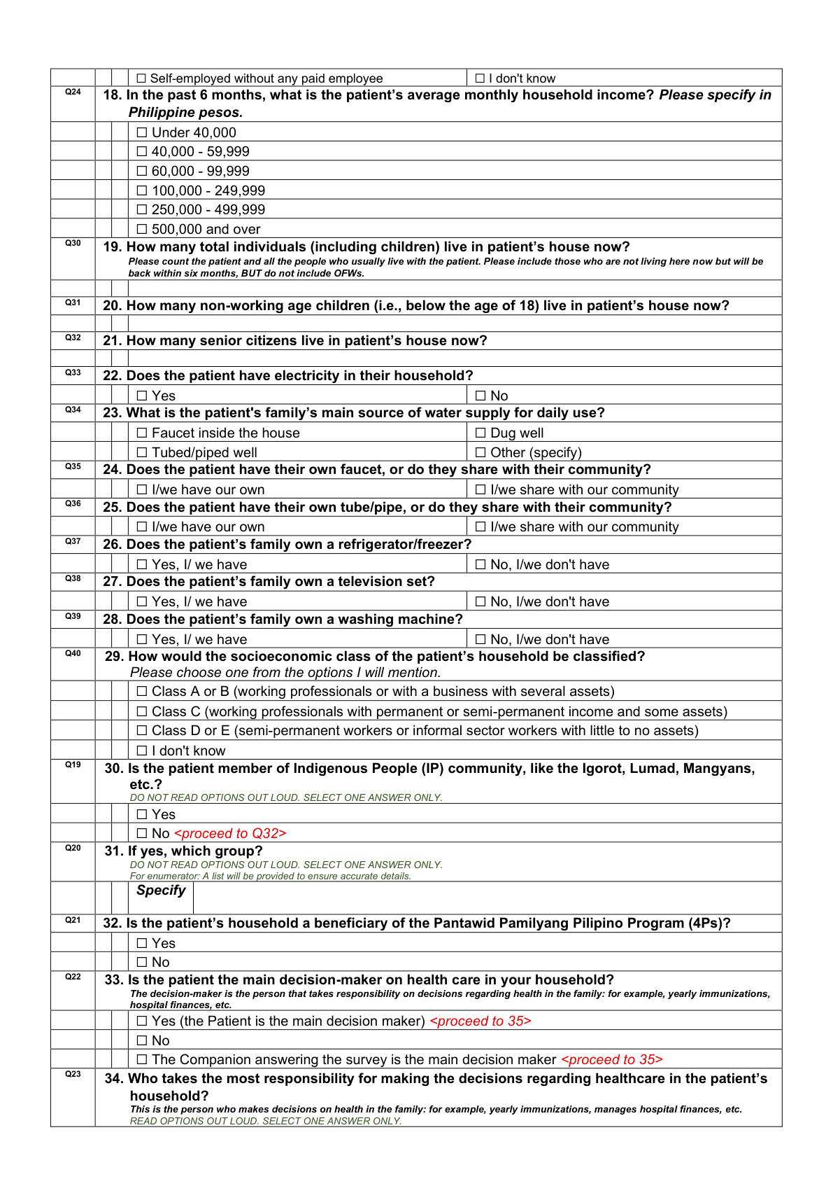 Printed page 5 — F3 Patient Profile continued