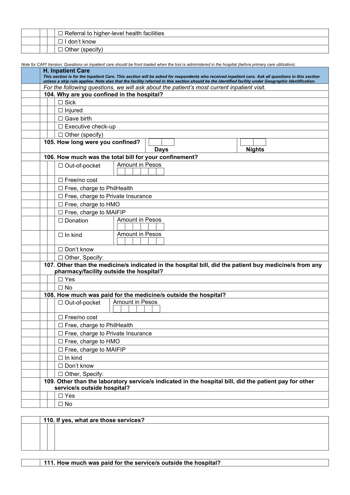 Printed page 15 — F3 Inpatient Care