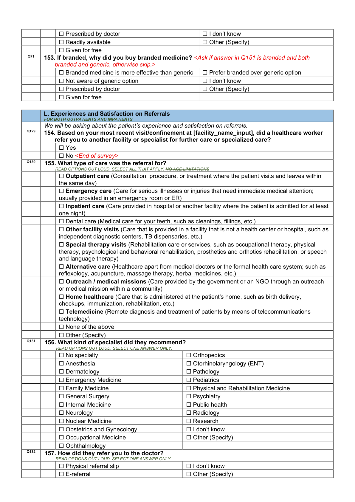 Printed page 21 — F3 Experiences and Satisfaction on Referrals