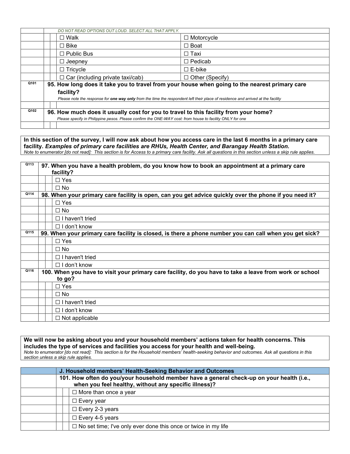 Printed page 14 — F4 Household Members' Health-Seeking Behavior