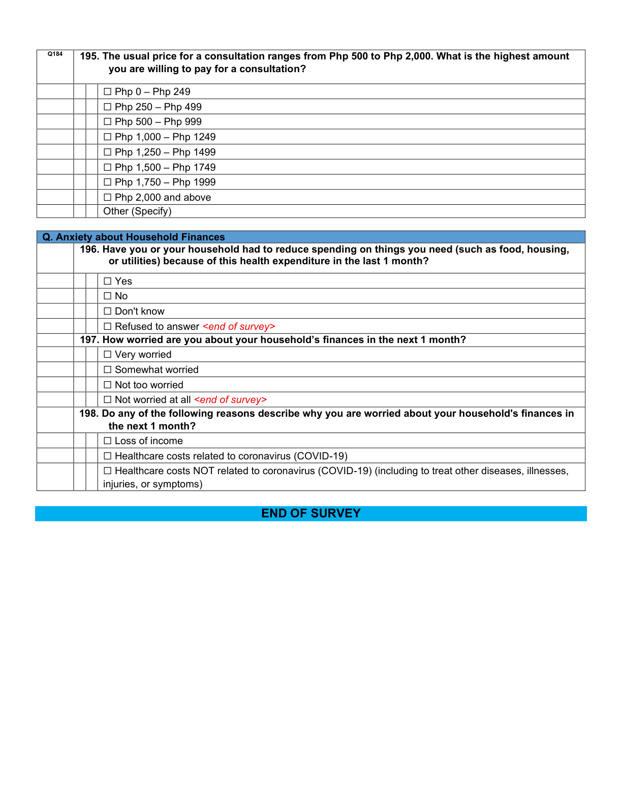 Printed page 26 — F4 Anxiety about Household Finances